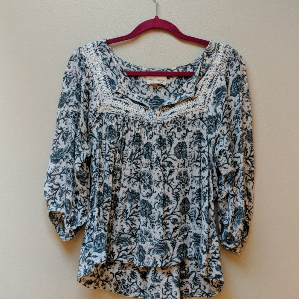 Denim & Supply Ralph Lauren Blouse blue and white size S